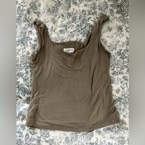 Carly Jean Los Angeles Olive Brown Scoop Neck Tank